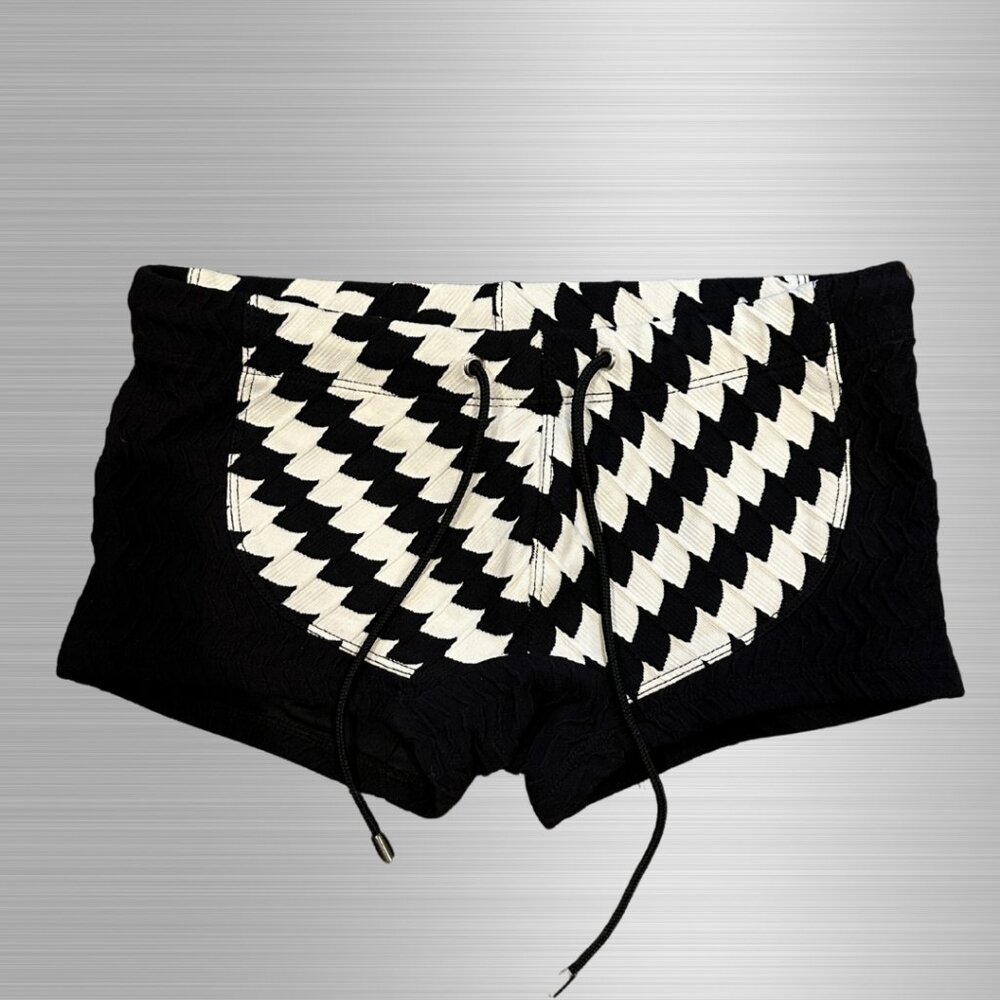 Black and White Men's Swim Shorts